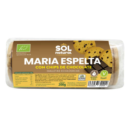 Galetes Maria d'Espelta amb Xips de Xocolata BIO