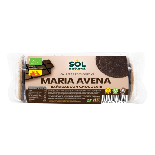 Galetes Maria d'Avena Sense Gluten Banyades amb Xocolata BIO
