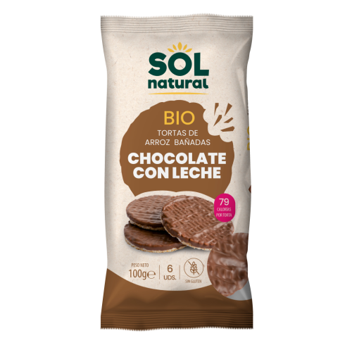 Coques d'Arròs amb Xocolata amb Llet BIO
