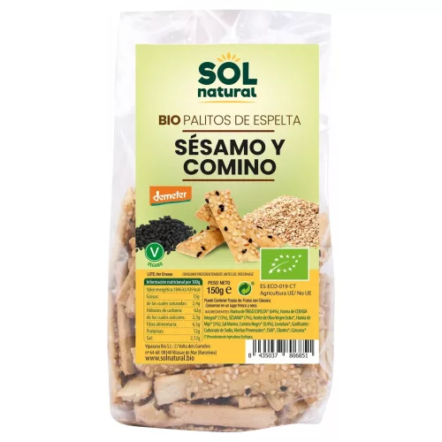Palitos amb Sèsam i Comí Negre BIO Sol Natural